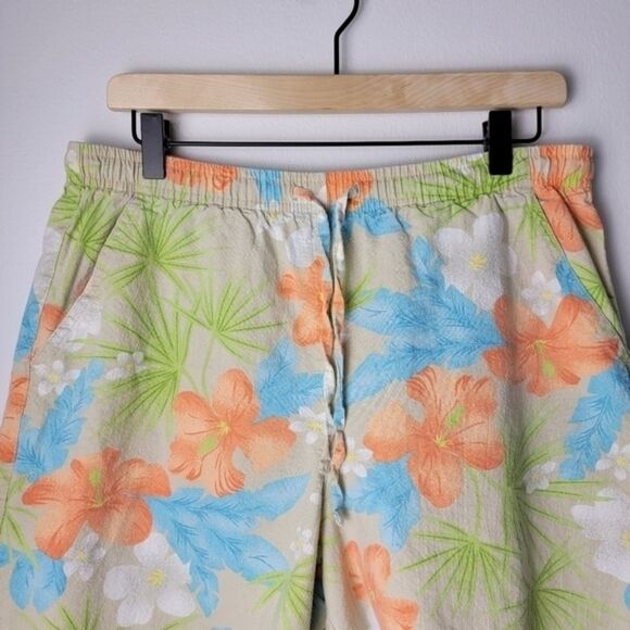 🏖🌴 90s ERIKA Vintage Aloha Resort Hawaiian Tropical Floral Shorts Size Medium - Picture 4 of 9